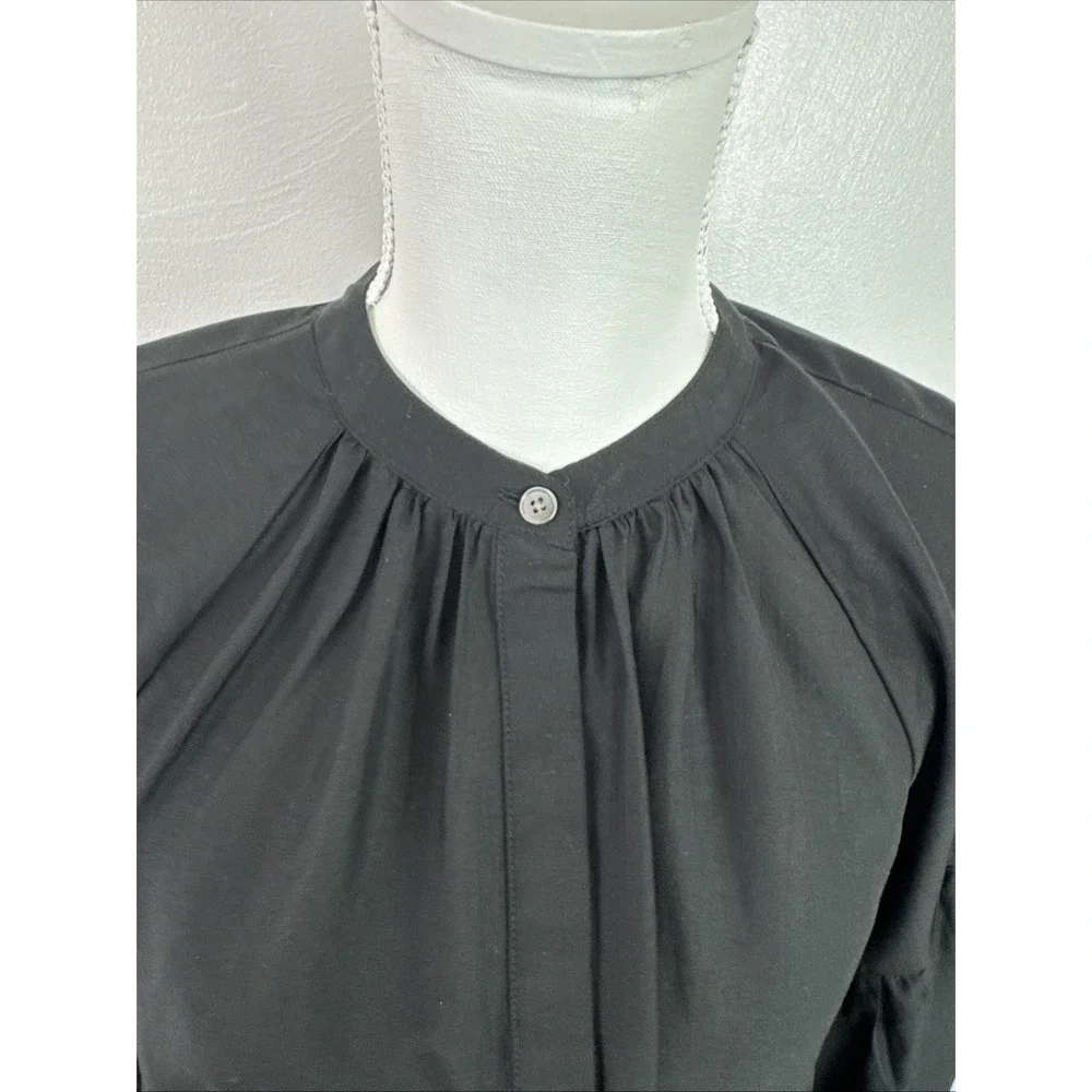 Madewell Women's S Shirred Balloon Sleeve Top Black NEW Business Office Romantic